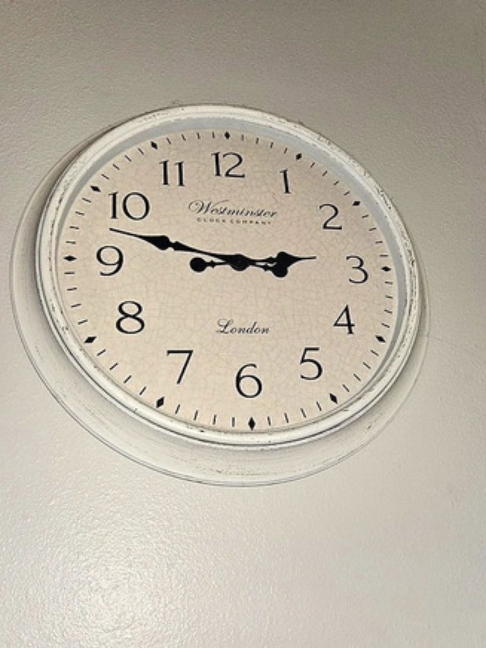 Westminster London Wall Clock in White Like New